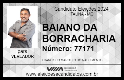 Candidato BAIANO DA BORRACHARIA  2024 - ITAÚNA - Eleições