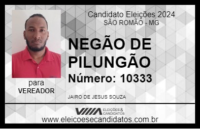 Candidato NEGÃO DE PILUNGÃO 2024 - SÃO ROMÃO - Eleições