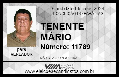 Candidato TENENTE MÁRIO 2024 - CONCEIÇÃO DO PARÁ - Eleições