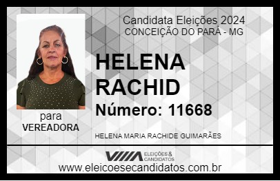 Candidato HELENA RACHID 2024 - CONCEIÇÃO DO PARÁ - Eleições