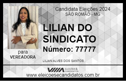 Candidato LILIAN DO SINDICATO 2024 - SÃO ROMÃO - Eleições