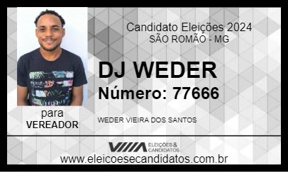 Candidato DJ WEDER 2024 - SÃO ROMÃO - Eleições