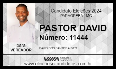 Candidato PASTOR DAVID 2024 - PARAOPEBA - Eleições