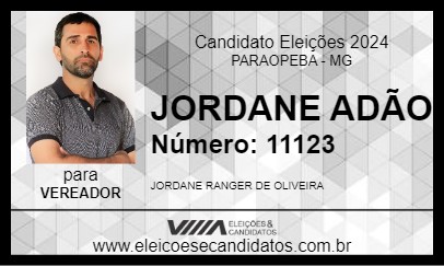 Candidato JORDANE ADÃO 2024 - PARAOPEBA - Eleições