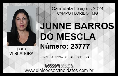 Candidato JUNNE BARROS DO MESCLA 2024 - CAMPO FLORIDO - Eleições