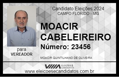 Candidato MOACIR CABELEIREIRO 2024 - CAMPO FLORIDO - Eleições