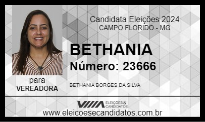 Candidato BETHANIA 2024 - CAMPO FLORIDO - Eleições