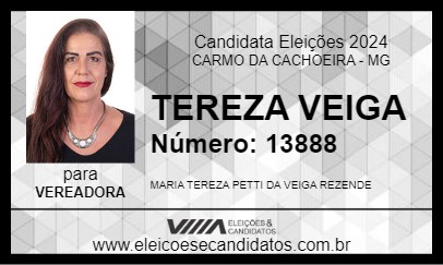 Candidato TEREZA VEIGA 2024 - CARMO DA CACHOEIRA - Eleições