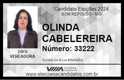 Candidato OLINDA CABELEREIRA 2024 - BOM REPOUSO - Eleições