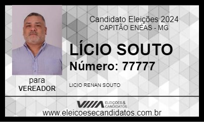 Candidato LÍCIO SOUTO 2024 - CAPITÃO ENÉAS - Eleições