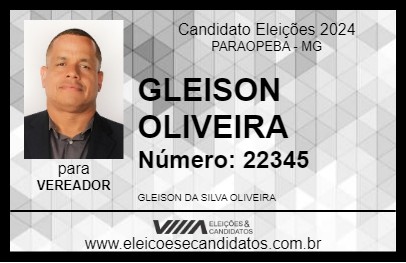 Candidato GLEISON OLIVEIRA 2024 - PARAOPEBA - Eleições