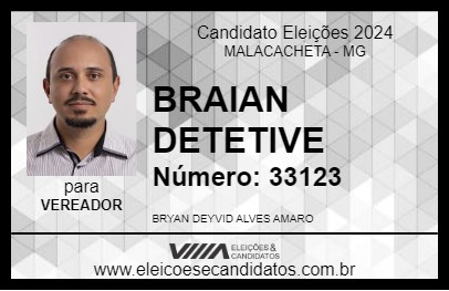 Candidato BRAIAN DETETIVE 2024 - MALACACHETA - Eleições