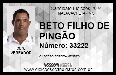 Candidato BETO FILHO DE PINGÃO 2024 - MALACACHETA - Eleições