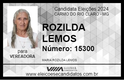 Candidato ROZILDA LEMOS 2024 - CARMO DO RIO CLARO - Eleições