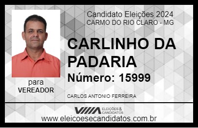 Candidato CARLINHO DA PADARIA 2024 - CARMO DO RIO CLARO - Eleições