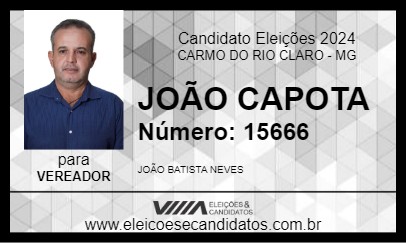 Candidato JOÃO CAPOTA 2024 - CARMO DO RIO CLARO - Eleições