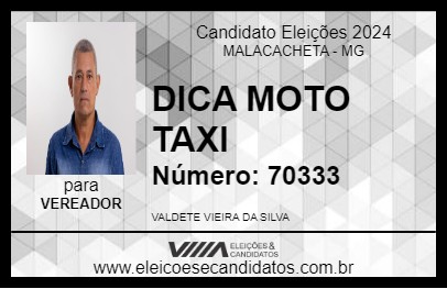 Candidato DICA MOTO TAXI 2024 - MALACACHETA - Eleições