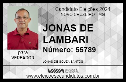 Candidato JONAS DE LAMBARI 2024 - NOVO CRUZEIRO - Eleições