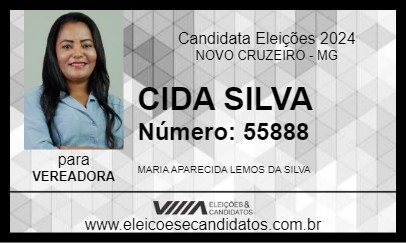 Candidato CIDA SILVA 2024 - NOVO CRUZEIRO - Eleições