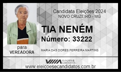 Candidato TIA NENÉM 2024 - NOVO CRUZEIRO - Eleições