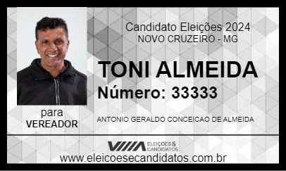 Candidato TONI ALMEIDA 2024 - NOVO CRUZEIRO - Eleições