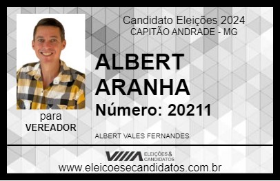 Candidato ALBERT ARANHA 2024 - CAPITÃO ANDRADE - Eleições