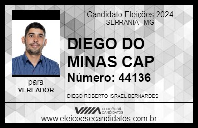 Candidato DIEGO DO BETO DO BAR 2024 - SERRANIA - Eleições