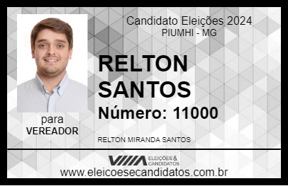 Candidato RELTON SANTOS 2024 - PIUMHI - Eleições