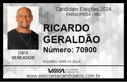 Candidato RICARDO GERALDÃO 2024 - PARAOPEBA - Eleições