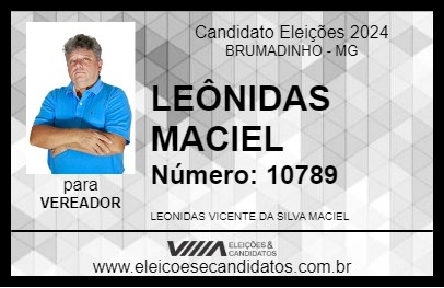 Candidato LEÔNIDAS MACIEL 2024 - BRUMADINHO - Eleições