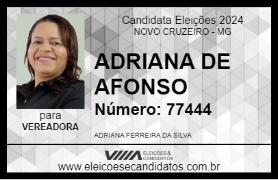 Candidato ADRIANA DE AFONSO 2024 - NOVO CRUZEIRO - Eleições