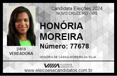 Candidato HONÓRIA MOREIRA 2024 - NOVO CRUZEIRO - Eleições