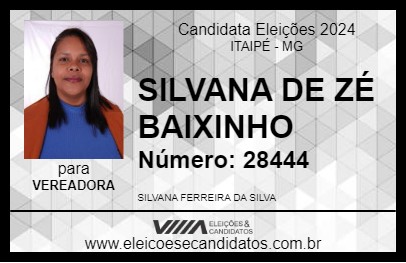 Candidato SILVANA DE ZÉ BAIXINHO 2024 - ITAIPÉ - Eleições