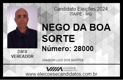 Candidato NEGO DA BOA SORTE 2024 - ITAIPÉ - Eleições