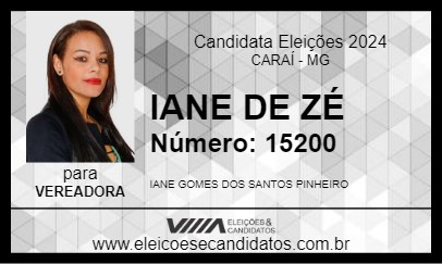 Candidato IANE DE ZÉ 2024 - CARAÍ - Eleições