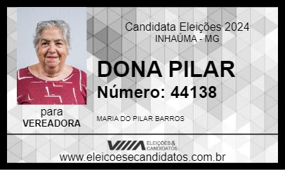 Candidato DONA PILAR 2024 - INHAÚMA - Eleições