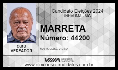 Candidato MARRETA 2024 - INHAÚMA - Eleições