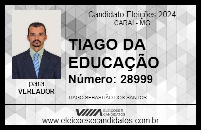 Candidato TIAGO DA EDUCAÇÃO 2024 - CARAÍ - Eleições