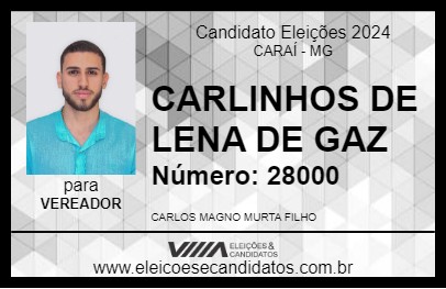 Candidato CARLINHOS DE LENA DE GAZ 2024 - CARAÍ - Eleições