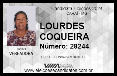 Candidato LOURDES COQUEIRA 2024 - CARAÍ - Eleições