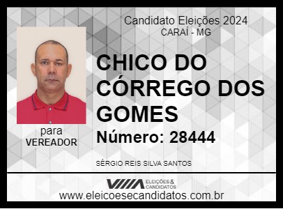 Candidato CHICO DO CÓRREGO DOS GOMES 2024 - CARAÍ - Eleições