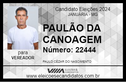 Candidato PAULÃO DA CANOAGEM 2024 - JANUÁRIA - Eleições