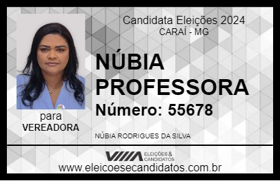 Candidato NÚBIA PROFESSORA 2024 - CARAÍ - Eleições