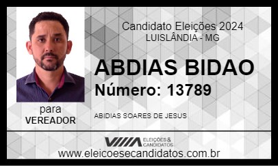 Candidato ABDIAS BIDAO 2024 - LUISLÂNDIA - Eleições