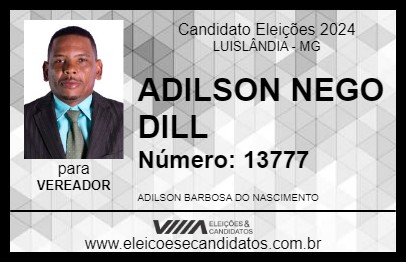 Candidato ADILSON NEGO DILL 2024 - LUISLÂNDIA - Eleições