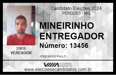 Candidato MINEIRINHO ENTREGADOR 2024 - PERDIZES - Eleições