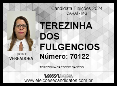 Candidato TEREZINHA DOS FULGENCIOS 2024 - CARAÍ - Eleições