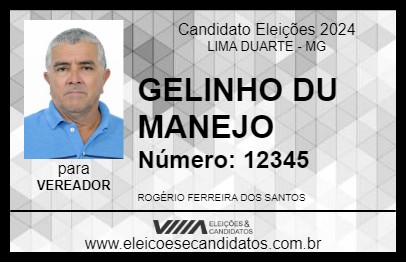 Candidato GELINHO DU MANEJO 2024 - LIMA DUARTE - Eleições