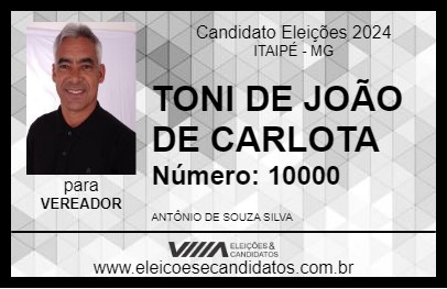 Candidato TONI DE JOÃO DE CARLOTA 2024 - ITAIPÉ - Eleições