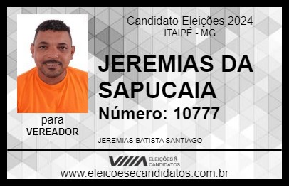 Candidato JEREMIAS DA SAPUCAIA 2024 - ITAIPÉ - Eleições